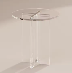 Show details for High-end Furniture Acrylic and Glass Round Side Tanble Picture of High-end Furniture Acrylic and Glass Round Side Tanble