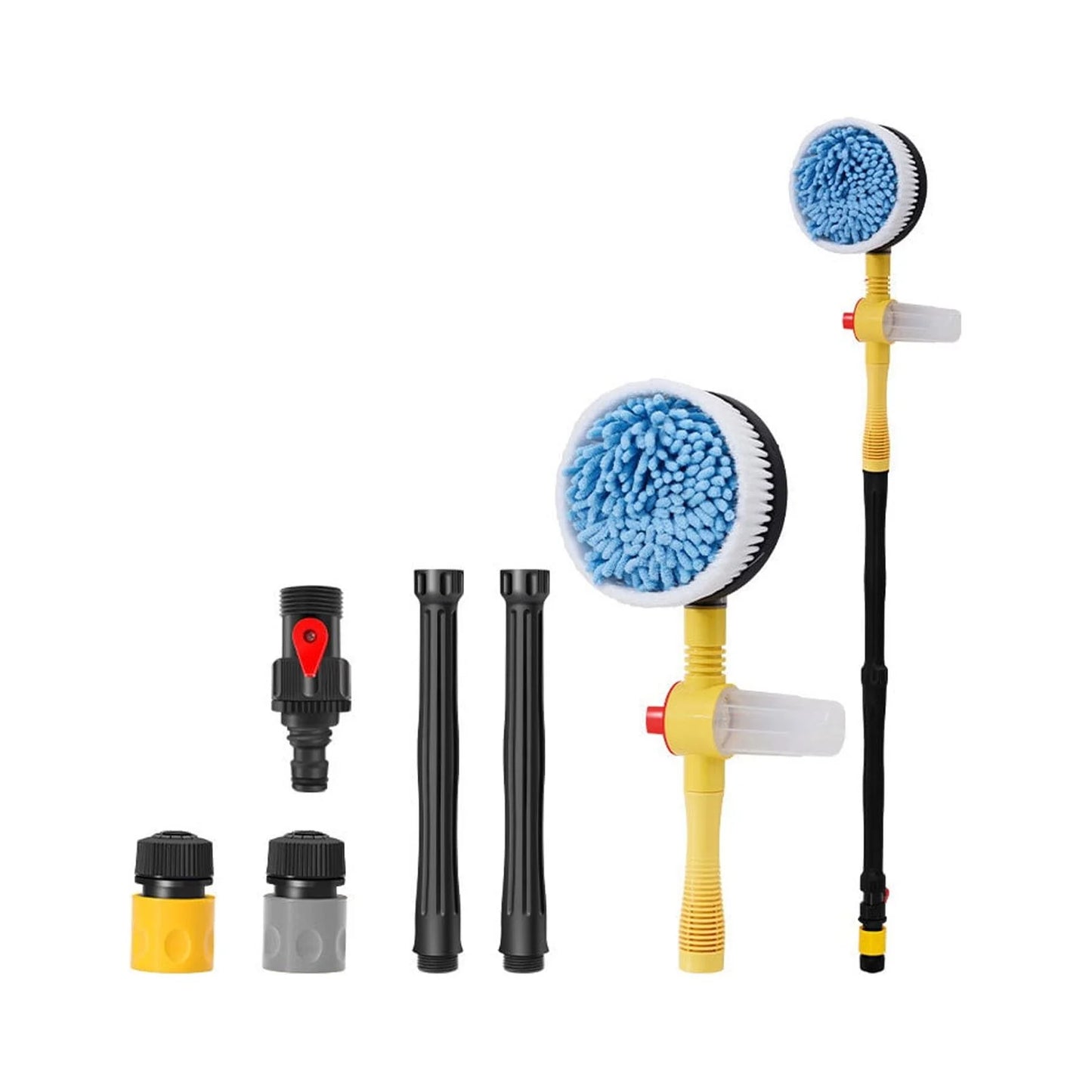 Self-Spinning Wash Mops, High Pressure Water Toy Foam Car Wash Brush, Car Mop Automatically Foams Car Wash Kit, Removable Microfiber Car Cleaning Brush for Car RV Truck Garden