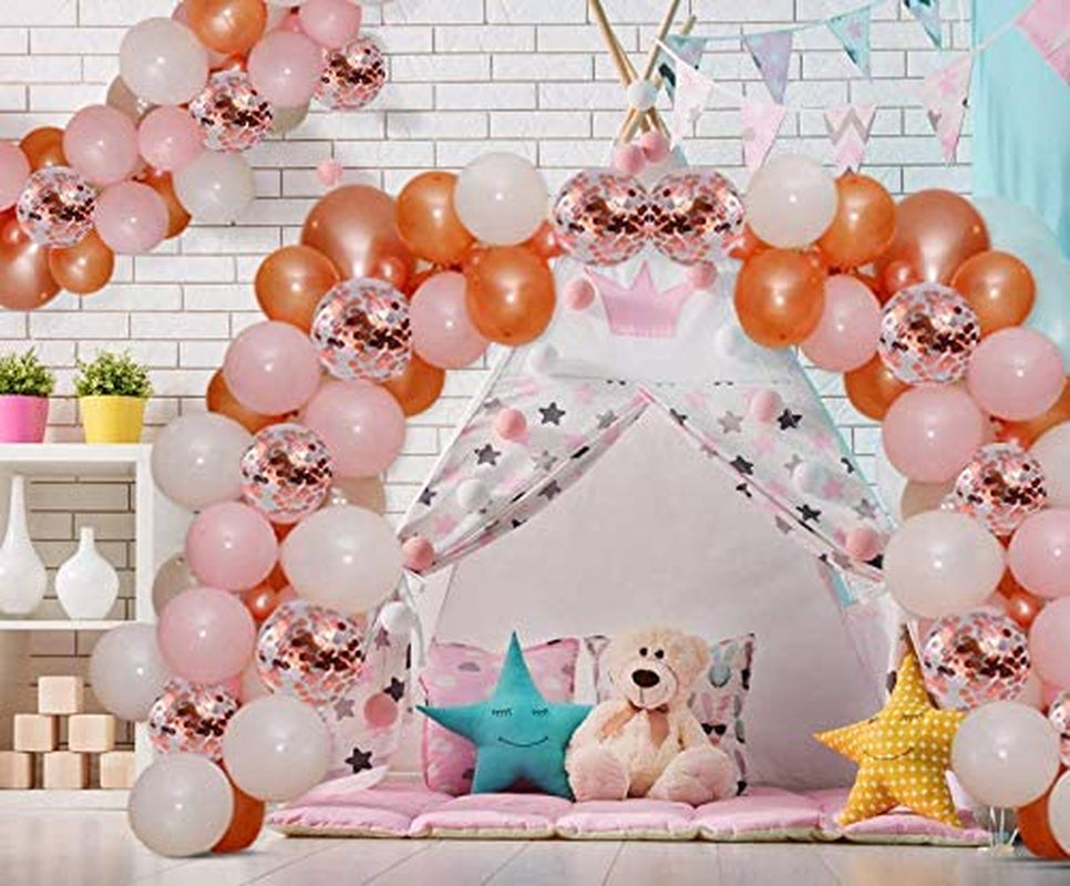 Balloon Garland Kit 142 Pcs Assorted Rose Gold Pink Party Decoration Birthday Supplies Baby Shower Bridal Cofetti White Balloons