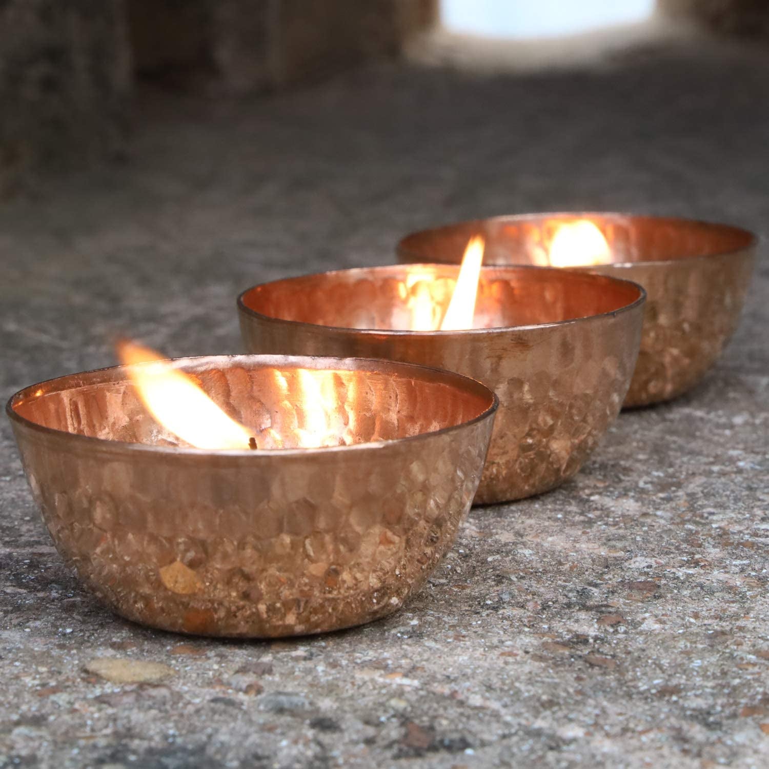 Handmade Hammered Copper Tealight Candle Holder Wedding Gift Decor Votive Holders 3 PCS