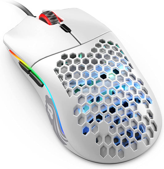 Model O Wired Gaming Mouse 67G Superlight Honeycomb Design, RGB, Pixart 3360 Sensor, Omron Switches, Ambidextrous - Matte White