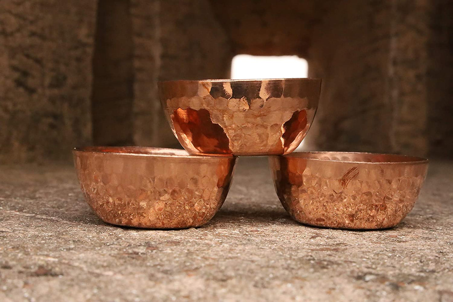 Handmade Hammered Copper Tealight Candle Holder Wedding Gift Decor Votive Holders 3 PCS