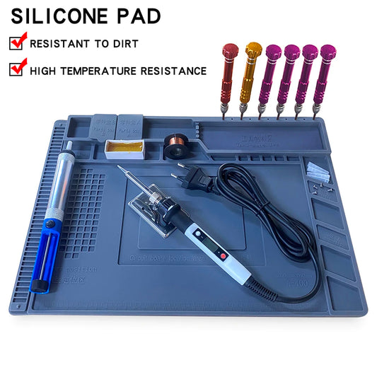 Silicone Soldering Pad Desk Platform Mat for Welding Station Iron Phone PC Repair Magnetic Heat Insulation No Lead S-160