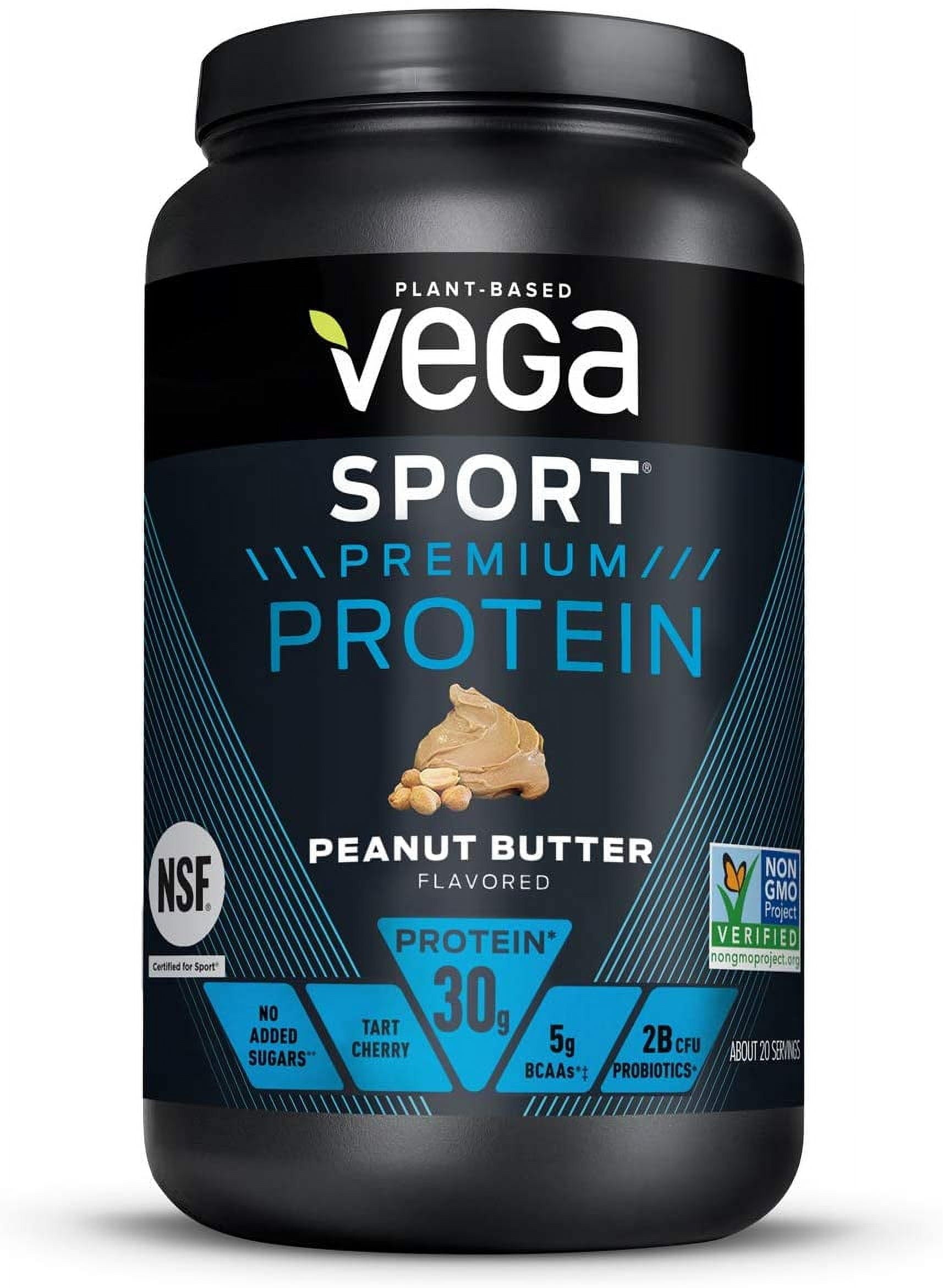 Sport Premium Plant-Based Protein Powder, Peanut Butter, 20 Servings (29.2Oz)