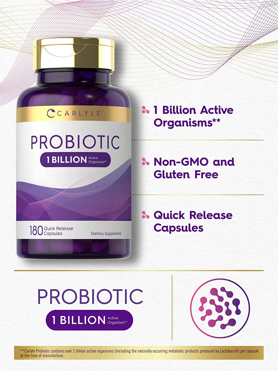 Probiotic for Women & Men'S Digestive Health | 1 Billion CFU|180 Capsules | by