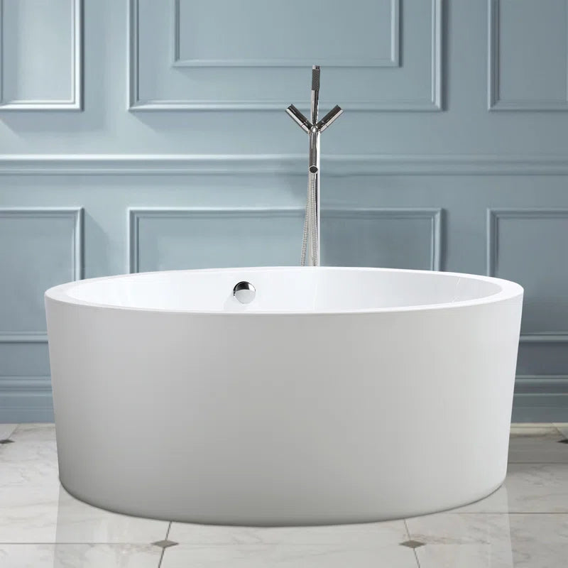 59" X 59" Freestanding Soaking Acrylic Bathtub