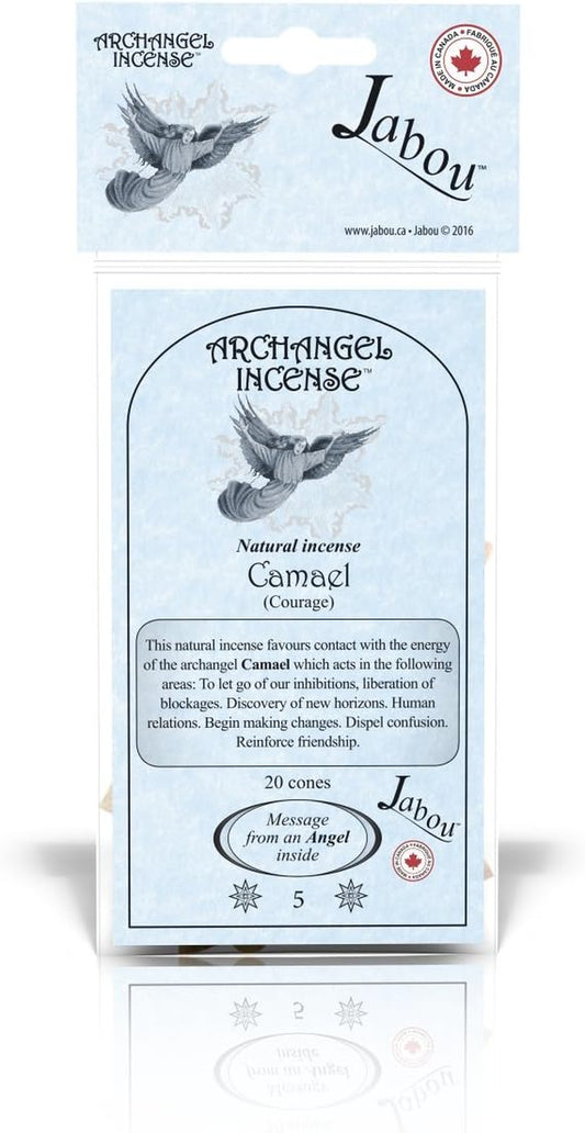 Archangel 100% Natural Incense Cones - Camael (Courage) - for Meditation, Yoga, Relaxation, Magic, Healing, Prayer & Rituals - 20 Cones - Each Lasting 30+ Minutes