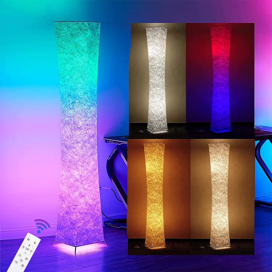 Soft Light Floor Lamp,Led Floor Lamp 59'' RGB Tall Lamps 7 Colors Changing Dimmable LED Bulbs Remote Control, Floor Lamp for Living Room,Bedroom