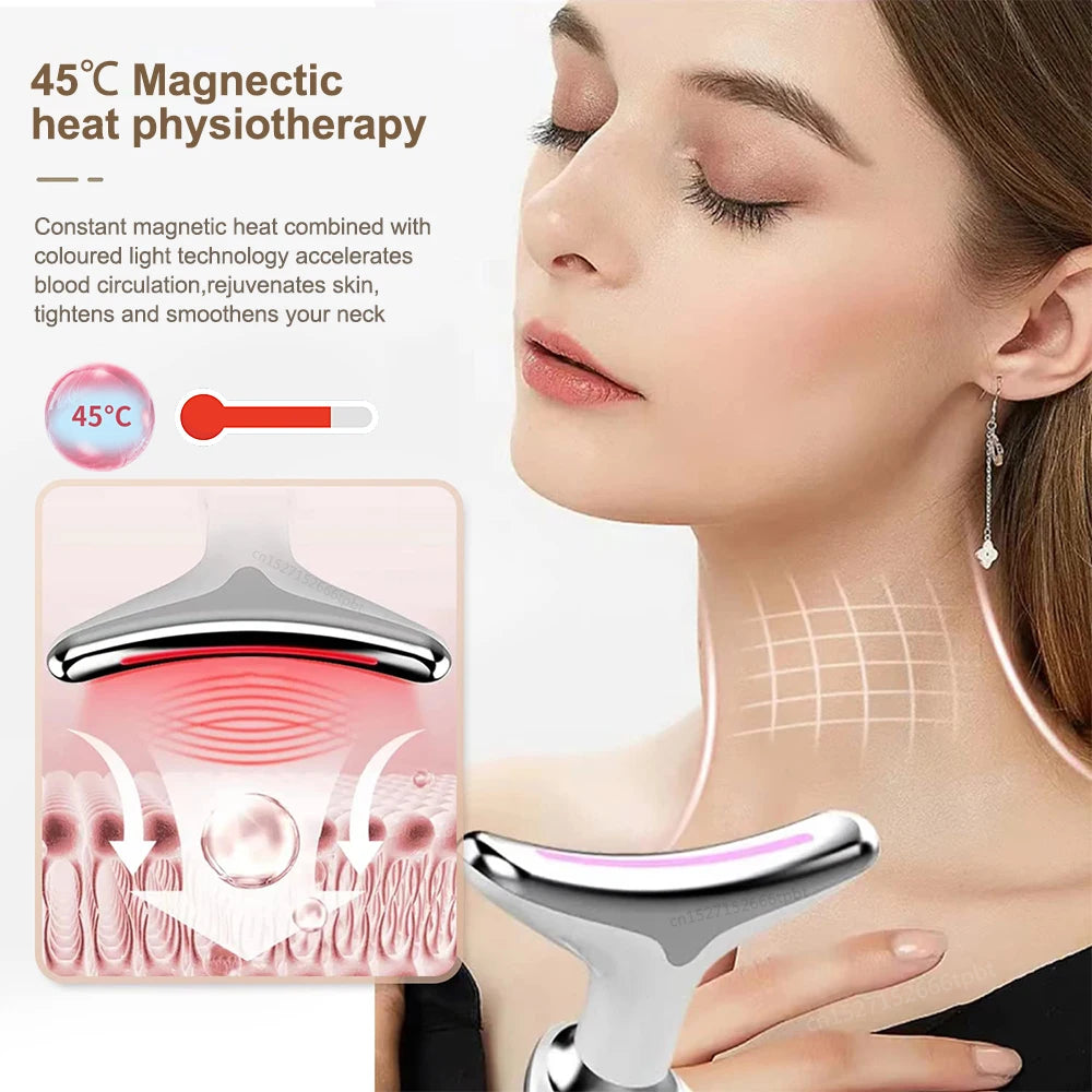 Face Massager EMS Photon Therapy Face Neck Lifting Beauty Tighten Device Thin Double Chin Remove Neck Lines Facial Massager