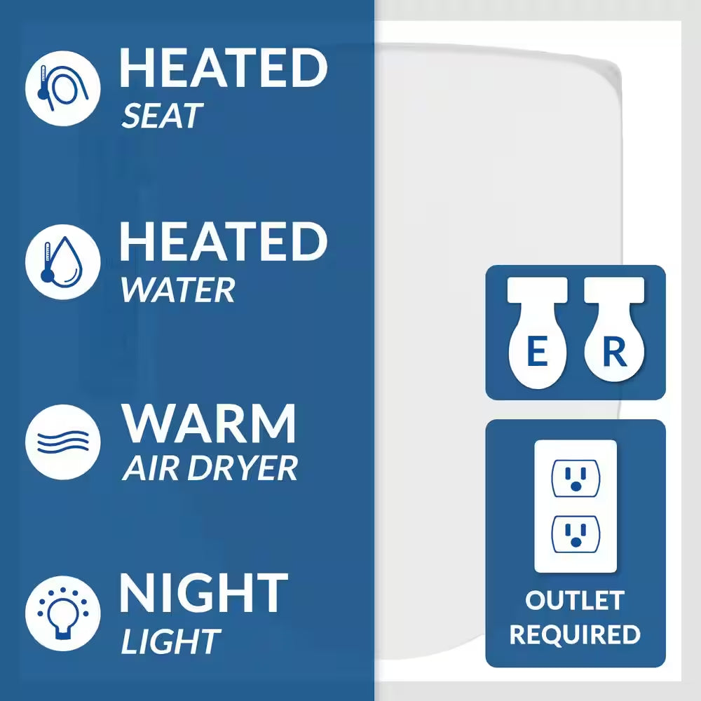 HD-7000 Electric Bidet Seat for round Toilets in White with Fusion Heating Technology