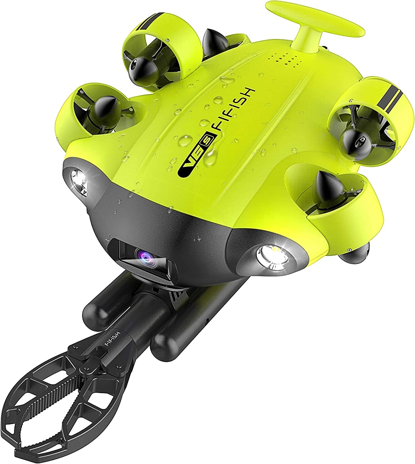 V6S Robotic Arm Underwater Drone with AI Vision Lock, QYSEA Underwater ROV with 6 Hours Dive Time, Portable Robot with 4K Camera, VR Control, 166° UWA, App Control, Depth Hold (330Ft Dive)