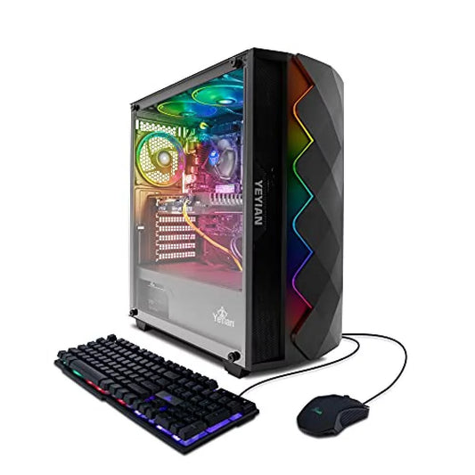 SHOGE X11 Gaming PC Desktop Computer, INTEL I5-11400F 6-Core 2.6Ghz, Geforce GTX 1660 Super 6GB GDDR6, 500GB Nvme SSD, 8GB DDR4 3200Mhz, 3 ARGB Fans, Windows 11 Home 64-Bit, Wifi 5 BT 5.0, 650W