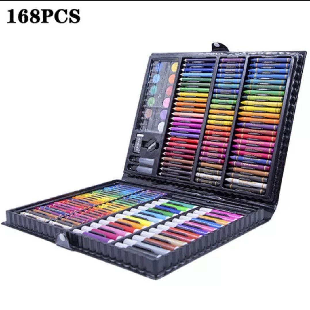 168/208 PCS Kids Super Mega ART Coloring Set Painting set Color Set Water Color Pen Crayon Drawing set For Children Gifts 的图片